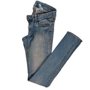 H&M Womens Super Skinny Jeans Light Wash Denim 28/34 Super Low Waist